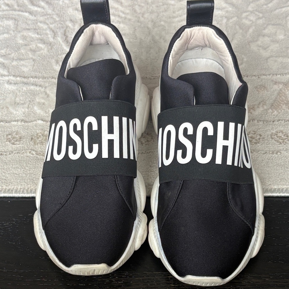 Moschino Monochrome Slip-On Sneakers